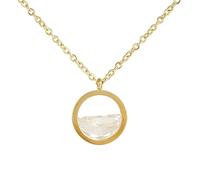 crayfomo Collana pendente, collana d'oro, luna rotonda a mezzaluna, 14K placcata in oro, squisiti e semplici gioielli con fase lunare, regalo da donna