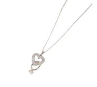 crayfomo Collana pendente in argento con cuore e anello infinito-Romantica catena a clavicola simbolica, gioielli giornalieri e regalo da donna