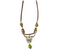 crayfomo Collana pendente in ceramica per donna, design retrò unico di perline a farfalla retrò, perfetto per l'uso quotidiano, regalo