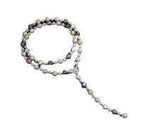 crayfomo Collana regolabile con perla a forma di foglia da 60cm Collana lariat per donna Collana da autunno alla moda multicolore con perla e gioielli regalo