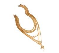 crayfomo Collana vintage a forma di cuore a forma di cuore con ciondolo a croce d'oro, collane impilate adatte per festival, feste, compleanni e vita quotidiana