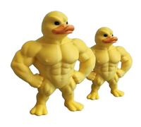 crayfomo Confezione da 2 statue di anatra muscolare stampate in 3D | Funny Bodybuilder Duck Decor per palestra, divertente bodybuilder anatra da collezione scultura desktop