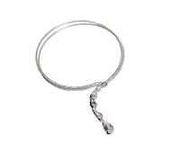 crayfomo Flash Diamond Tassel Luxury Necklace Female Zircon Water Drop Tassel Necklace