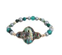 crayfomo Lady Abalone Shell Bracelet, Geometric Handcrafted Bracelet, Unique Jewelry and Charming Accessory for Parties