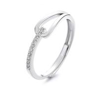 crayfomo Lady Geometric Hollowed-out Ring, Adjustable Open Setting Diamond Ring, Unique Jewelry and Charming Accessory for Parties