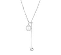 crayfomo Maglione con perla d'argento da donna Collana pull-Through regolabile, pendolaristi giornalieri e accessori per appuntamenti, ideale per regali di compleanno e San Valentino