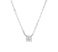 crayfomo S925 Set di Panni in Argento Sterling Zircone Collana per le Donne, French Retrò Elegante Cubic Zirconia Catena a Clavicola, Regolabile 38+ 5cm, 1,15g Rodio-Placcato Tono Oro Bianco