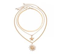 crayfomo Set di collana a strati Summer Beach, Collana con stella dorata da donna, Regalo di gioielli femminili