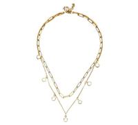 crayfomo Set girocollo a strati dorati, collane lunghe regolabili multistrato da donna