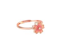crayfomo The Lady Rotates the Peach Blossom Ring, And the Opening Can Adjust the Zirconia Ring,Unique Jewelry and Charming Accessories for Parties