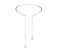 crayfomo Unica catena asimmetrica in oro con perla con curve eleganti che si adattano al collo Collana alla moda
