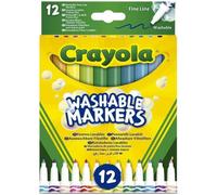 Crayola 12 Pennarelli Lavabili, Punta fine
