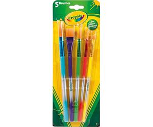 Crayola - 5 Pennelli Taglie Varie, Setole Morbide, per ogni Progetto Creativo, per Scuola e Tempo libero, 3007