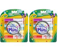 CRAYOLA - 7 Mini Pennarelli Lavabili a Punta Grossa, Formato Pocket, Colori Assortiti, per Scuola e Tempo Libero, 8337 (Confezione da 2)