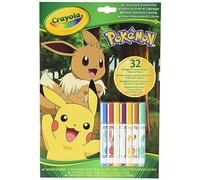 Crayola - album attività & coloring pokemon, 32 pagine da colorare e 7 mini pennarelli lavabili, 04-2746