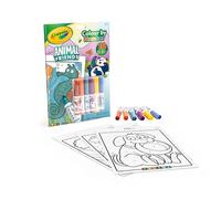 CRAYOLA - Album Colora coi Numeri, Soggetto Amici Animali, 16 Pagine da Colorare e 6 Pennarelli Lavabili, Attività Creativa per Bambini dai 3 anni, 04-7321G