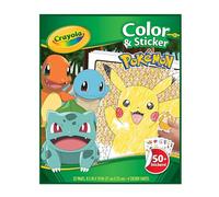 CRAYOLA - Album da colorare con sticker Pokemon, 32 Pagine Divertenti e 4 Fogli di Adesivi Inclusi, 04-2740G