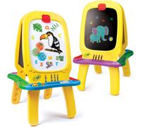 Crayola: Cavalletto magnetico deluxe bifacciale - Cancellabile a secco. Include pastelli, adesivi, lettere magnetiche e ingranaggi. Et 3+