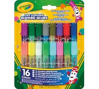 Crayola - Colle Glitter in tubetto, lavabili, 16 colori assortiti, per scuola e tempo libero, 69-4200