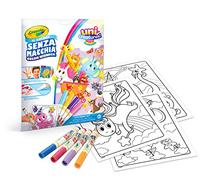 CRAYOLA Color Wonder, Coloring Set con 18 Pagine 4 Pennarelli Senza Macchia, Soggetto Uni-Creatures, Colori Assortiti, Set da 22 Pezzi