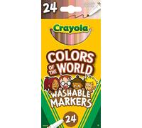 Crayola Colors of The World Markers 24 Count, Fine Line Washable Skin Tone Markers, 24
