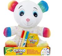 CRAYOLA - Colour Me, Peluche Colorabile con 3 Pennarelli, Soggetto Orsetto, Attività Creativa e Regalo per Bambini, da 3 Anni, 4026323