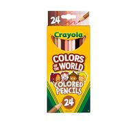 CRAYOLA Colours of the World - Matite Colorate, Confezione da 24, Colori Multiculturali Assortiti nei Toni della Pelle, 68-4607