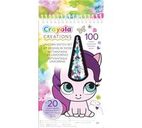 CRAYOLA - Creations, Set Fantasia Unicorno, Album con 20 Pagine da Colorare e 100 Adesivi, attività Creativa per Bambini, età 6+, 04-1174
