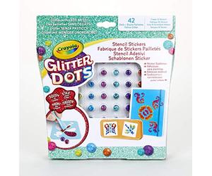 CRAYOLA Glitter Dots - Set Stencil Adesivi, per Giocare e Creare con Il Glitter Modellabile, attività Creativa e Idea Regalo, 04-0802