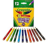 CRAYOLA Matite colorate a mezza lunghezza, colori assortiti, confezione da 12, matite più resistenti che non si rompono facilmente sotto pressione, ideali per bambini dai 3 anni in su
