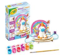 Crayola - modella & dipingi il tuo unicorno, argilla modellabile autoindurente, con tempere e accessori per decorare, attività creativa e regalo per bambini e bambine, da 5 anni