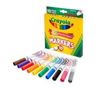 Crayola® Non-Washable Markers, Broad Point, Classic Colors, 10/Set, Sold as 1 Set