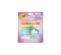 Crayola Pastel- Colle Glitter Lavabili, Confezione da 8 pezzi, per Lavoretti a Scuola e nel Tempo Libero, Colori Assortiti Pastello