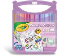 Crayola Pastel - Set Valigetta Pennarelli Lavabili SuperTips, 65 pezzi