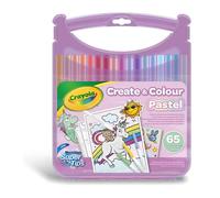 CRAYOLA Pastel - Set Valigetta Pennarelli Lavabili SuperTips, 65 pezzi, Colori Assortiti Pastello, Attività Creativa e Regalo per Bambini, da 4 anni
