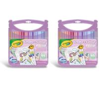 CRAYOLA Pastel - Set Valigetta Pennarelli Lavabili SuperTips, 65 pezzi, Colori Assortiti Pastello, Attività Creativa e Regalo per Bambini, da 4 anni (Confezione da 2)
