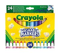 CRAYOLA, Pennarelli Lavabili a Punta Conica Grossa, Confezione da 24 Pezzi in Colori Assortiti, Età Consigliata: da 3 Anni