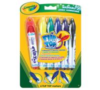 Crayola Pennarelli Lavabili Flip-Top 6 Pezzi Per Disegno Bambini 3+