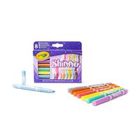 CRAYOLA - Pennarelli Scintillanti, Set 8 Colori Brillanti, per Bambini da 3 anni, per Arte e Creatività, 58-8648