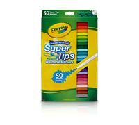 Crayola - Scatola da 50 pennarelli lavabili a punta fine e spessa, di cui 12 profumati, nero