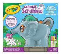 CRAYOLA Scribble Scrubbie Color Blast, Elefante Spruzzacolore con 6 Pennarelli Lavabili, Gioco Creativo Colora Lava e Ricomincia, 3+