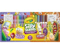 CRAYOLA Silly Scents, Set Coloring Profumelli & Puzzarelli, 55+Pezzi, Pennarelli, Matite, Pastelli profumati, attività Creativa, età 3+, album da colorare, 04-0642