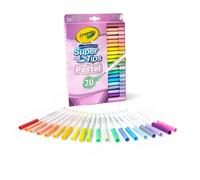 CRAYOLA Pastel- Super Tips, Pennarelli Lavabili Punta Media, Confezione da 20 Pezzi, per Scuola e Tempo Libero, Colori Assortiti Pastello