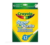 Crayola Super Tips, Pennarelli Lavabili Punta Media, Confezione da 12 Pezzi