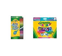 CRAYOLA Supertips-Pennarelli Lavabili Per Bambini A Punta Media Lavabilissimi Pennarelli Ultra-Lavabili, Punta Maxi, Colori Tropicali Assortiti