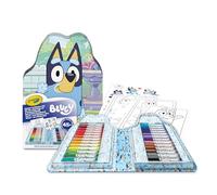 Crayola - Valigetta Colori & Adesivi Bluey, Set con Pennarelli, Pagine da Colorare, Adesivi, 45 pezzi, Regalo Creativo per Bambini, da 5 anni, 04-0784