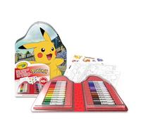 CRAYOLA - Valigetta Colori & Adesivi Pokémon, Set con Pennarelli, Pagine da Colorare, Adesivi, 45 pezzi, Regalo Creativo per Bambini, da 5 anni, 04-0785