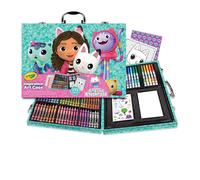 Crayola - Valigetta dell'Artista Gabby's Dollhouse, Kit Creativo con 115 Pezzi, Pennarelli, Matite, Cere, Colle Glitter, Adesivi, Fogli da Colorare, Regalo per Bambini, da 5 anni, 04-2966