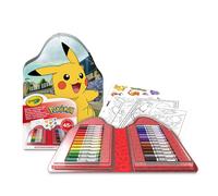 CRAYOLA - Valigetta Colori & Adesivi Pokémon, Set con Pennarelli, Pagine da Colorare, Adesivi, 45 pezzi, Regalo Creativo per Bambini, da 5 anni, 04-0785