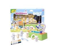 CRAYOLA Washimals Bluey, Set Attività con Piscina e 5 Cuccioli, 8 Pennarelli Lavabili, Piscina funzionante, Salvagente, Spazzolina, Gioco e Regalo per Bambini, da 3 Anni, 74-0257
